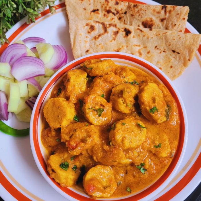 Món ăn hấp dẫn Gatte Ki Sabzi ở Ấn Độ